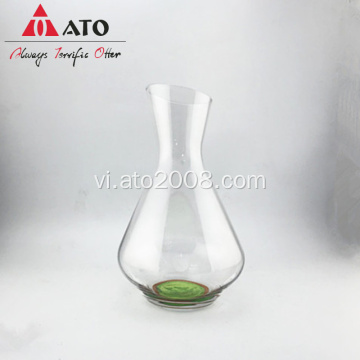 Clear Wine Decanter Căn cứ với màu xanh lá cây